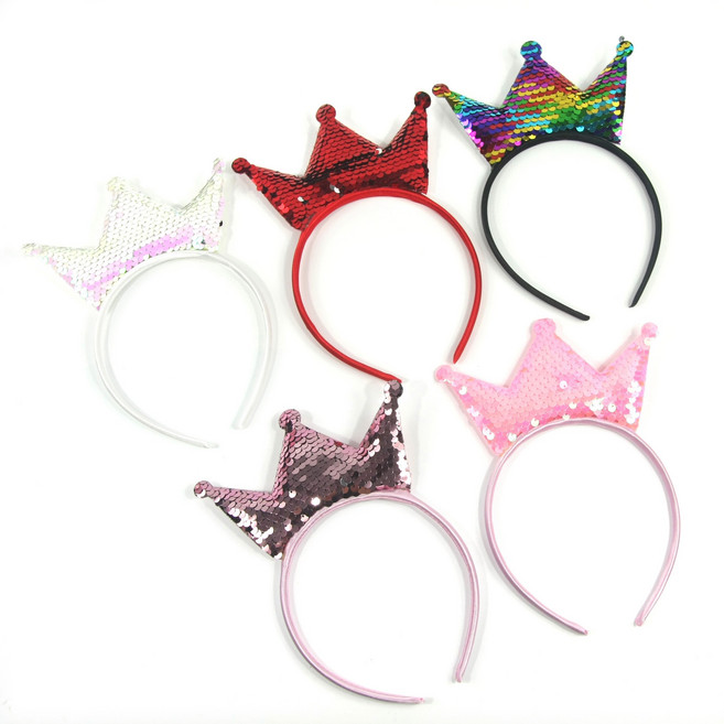 핌스토리 파티용품 반짝 왕관머리띠, 화이트