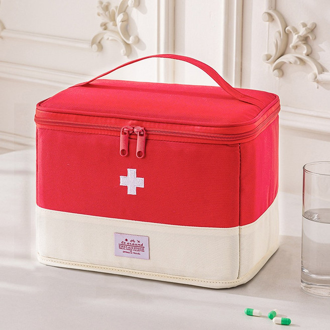 소담몰 응급 여행용 구급 파우치 레드 XXL 26.5 x 19.5 x 19.5 cm, 1개