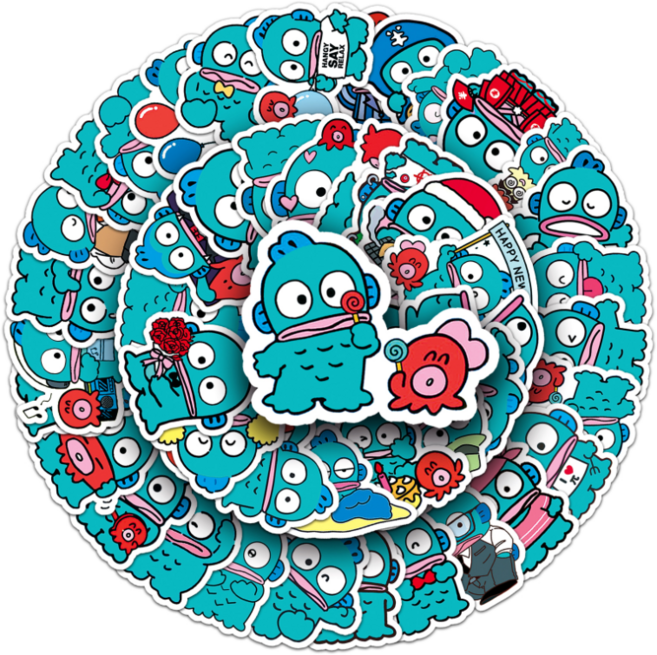 산리오 라부부 교동 캐리어 노트북 여행 방수 스티커 50 p 세트, 50p, 한교동