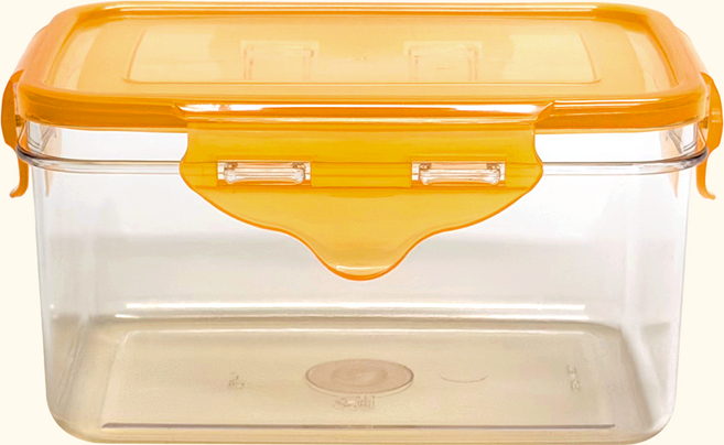 에코센스 프레시 오렌지락 BPA FREE 밀프렙 냉장고 정리 밀폐용기 직사각 1L 2개, 1세트