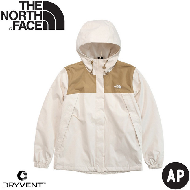 The North Face 女 DV防風防水外套 AP 白卡其