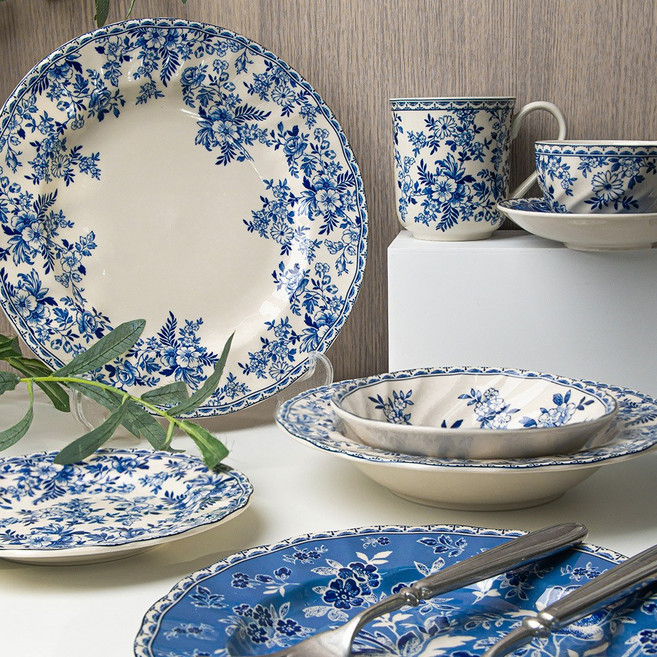 존슨브라더스 빈티지 엔틱 플레이트 디저트 파스타 스테이크 디너 파티 접시, 스프 볼 (15cm), 1개