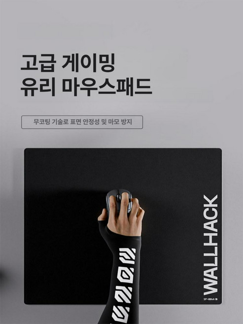 스카이 SkyPAD 월핵 Wallha 유리 게이밍 마우스 SP-004, SP-004A 화이트 2.0 표준, 490x430mm