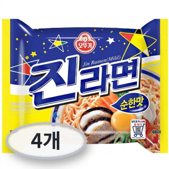 오뚜기 진라면 순한맛 120g, 4개