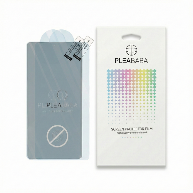 플리바바 지문방지 휴대폰 액정 보호 필름 2매 저반사 무광 매트 종이질감 필름, 1세트