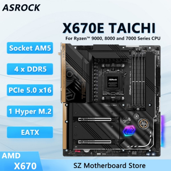 ASROCK X670E 타이치 메인보드 AM5 CPU 지원 Ryzen 9 7950X3D 7 5 7600X DDR5 PCIe 5.0 x16 M.2 EATX
