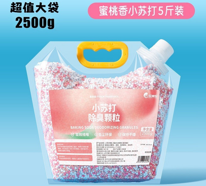 瓜洲牧 小蘇打貓砂除臭顆粒 蜜桃香 1500g, 2.5kg, 1個, 水蜜桃小蘇打