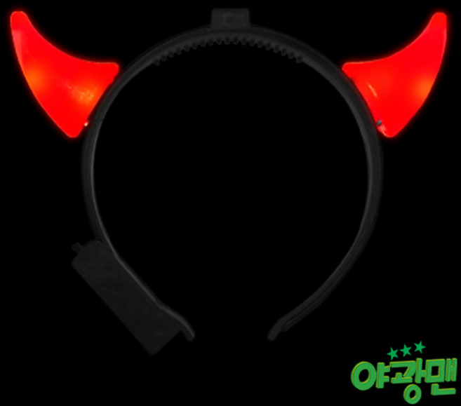 야광맨 LED 악마 뿔 머리띠(소), 레드, 1개