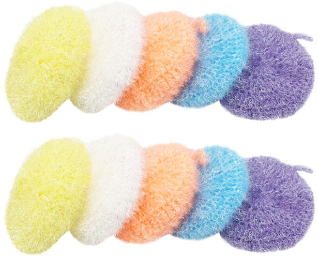 호빵 손뜨개 원형 수세미 10개입, 1세트, 1개