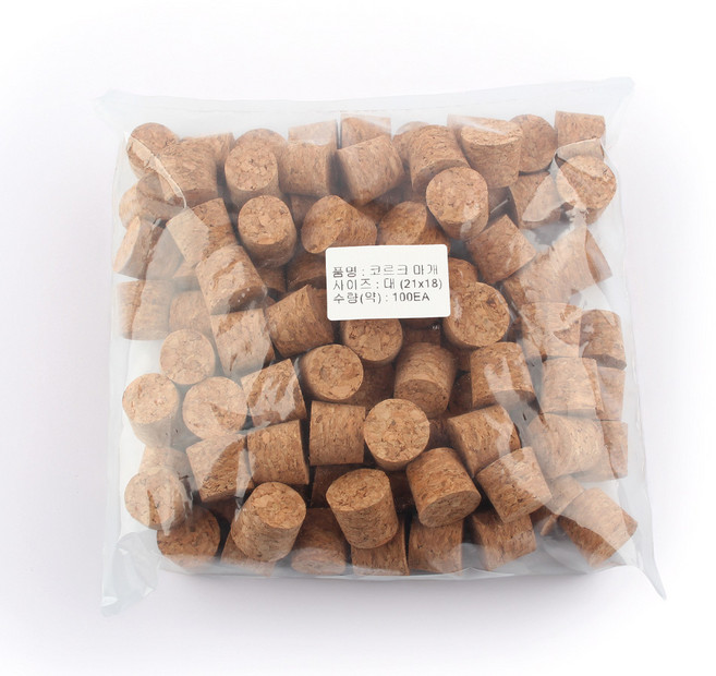 코르크 콜크 마개 뚜껑 병마개 코르크마개 1P 50P 100P, joeun-코르크-대_21x18(100개), 1세트
