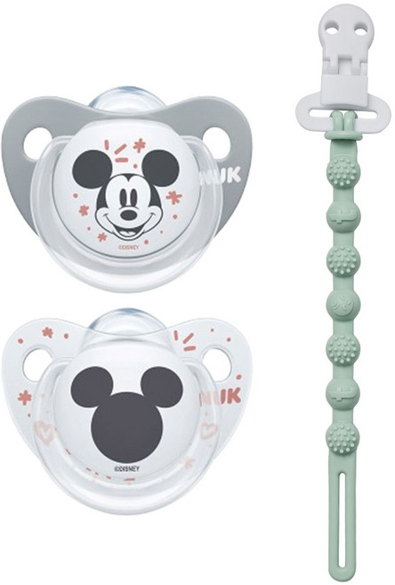 누크 디즈니 쪽쪽이 X 토트랩 쪽쪽이 홀더 SET, 1세트, 미키+오팔블루, S2 (6~18개월)