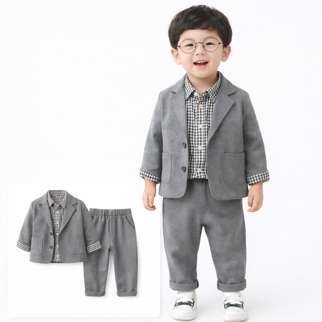 유아 아동 정장 세트 남아 자켓 셔츠 팬츠 3종 상하복