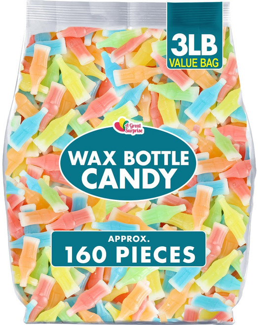 Nik-L-Nip 닉클립 왁스병 캔디 3파운드 벌크팩 160피스, 1.36kg, 1개