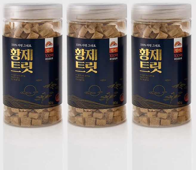황제트릿 동결건조 유산균 간식, 3개, 90g, 연어 - 쿠팡
