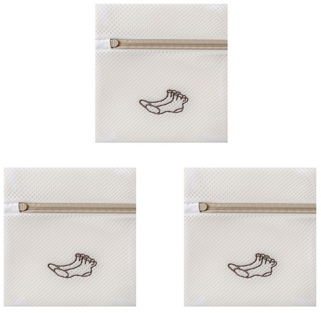 홈데코레 더 도톰한 3중 메쉬 세탁망, 소형(18x20cm), 3개, 베이지