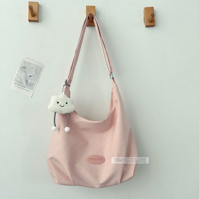 大容量帆布包女 休閒單肩託特包 斜挎學生上課通勤雲朵包