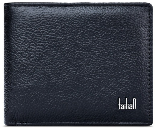 TAILIAN 男用牛皮瘋馬皮拉鍊短夾