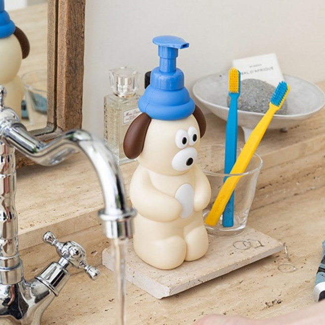 로마네 브런치 브라더 버니&퍼피 디스펜서 버블 리퀴드 펌프 2개입, 1개, 버니(그레이)