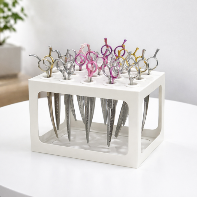 튼튼한 철재 가위꽂이 가위정리대, 1개, 화이트 15구