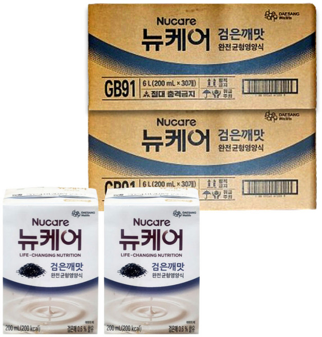 뉴케어 검은깨맛 빨대형 60개 식사대용 환자 노인 균형 영양식 비타민 미네랄 간편식, 200ml