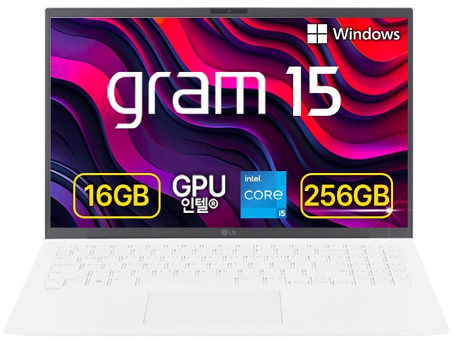 LG전자 2023 그램 15 코어i5 인텔 13세대, 스노우 화이트, 256GB, 16GB, WIN11 Pro, 15ZD90RU-GX56K