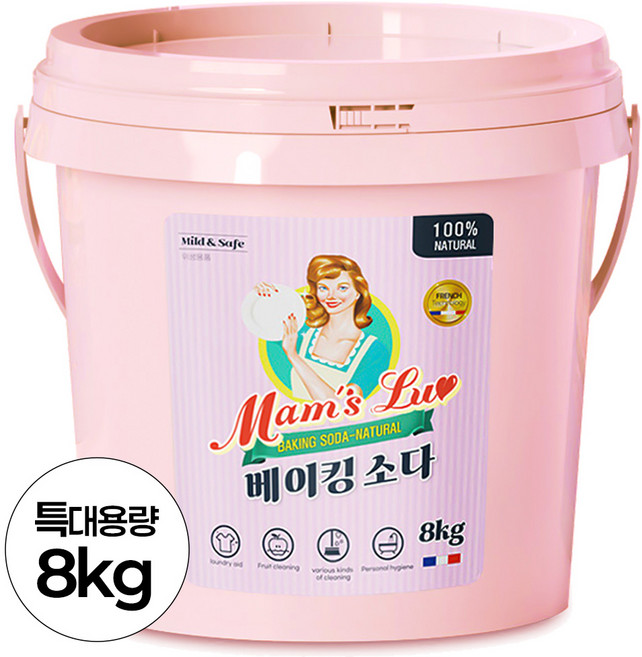 맘스럽 베이킹소다 버킷 프리미엄 초대용량 1등급원료 프랑스기술력, 8kg, 1개