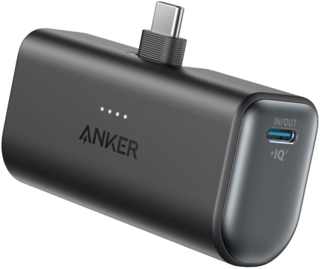 앤커 나노 22.5W 고속 충전 미니 도킹형 보조배터리 5000mAh, 블랙, A1653