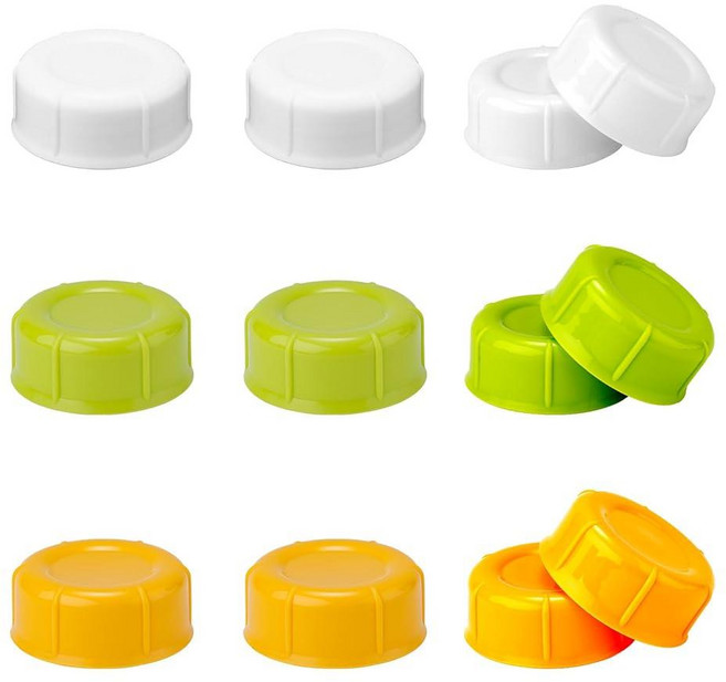 12pcs Narrow Baby Bottle Caps for Dr Brown BPA-Free Travel Bottle Caps Leakproof Baby Bottle Stor, 혼합 색상