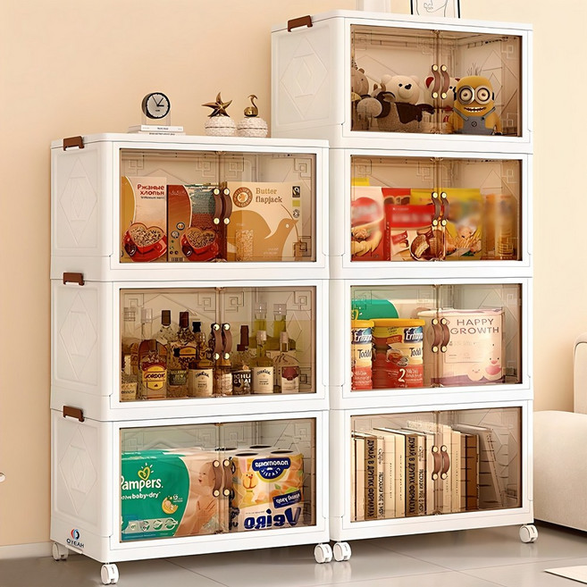 폴딩박스 리빙박스 폴딩 박스 접이식수납박스, 84L, 3개, 흰색