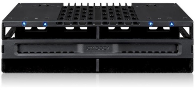 ICY DOK 4 Bay 2.5 SASSATA SSDHDD 도구 5.25 베이용 모바일 랙 FlexiDOCK MB024SP-B, ICY DOCK 4베이 2 5인치 SAS SATA SS