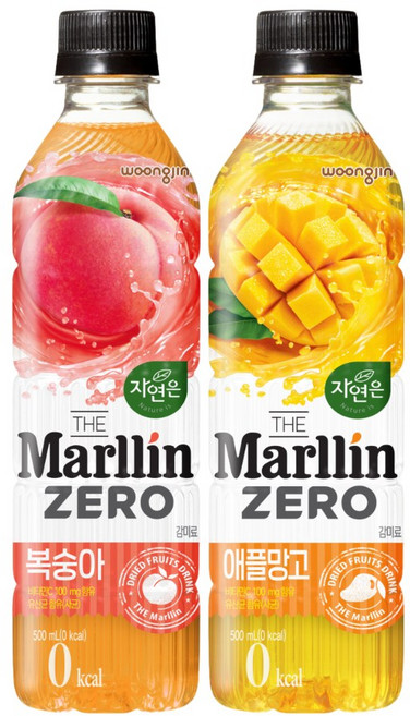 자연은 더말린 500ml 2종(애플망고10+복숭아10) / 총 20페트, 20개