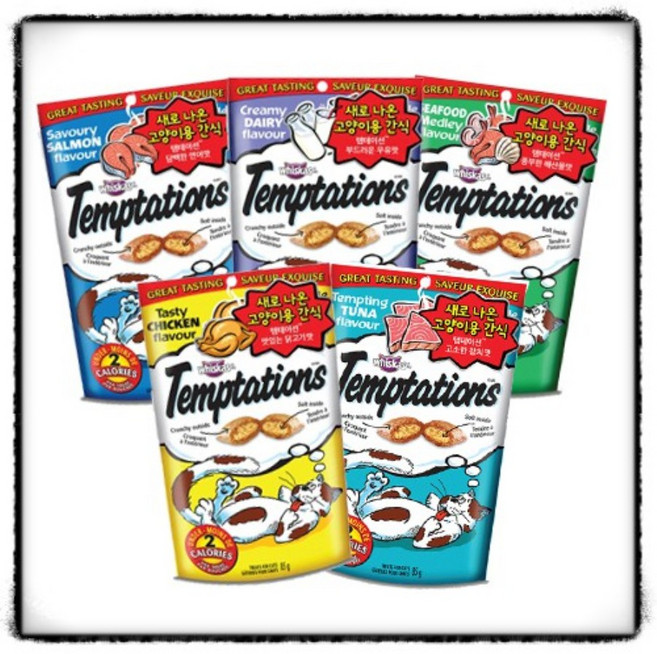 템테이션 고양이 간식, 풍부한 해산물맛, 85g, 1개