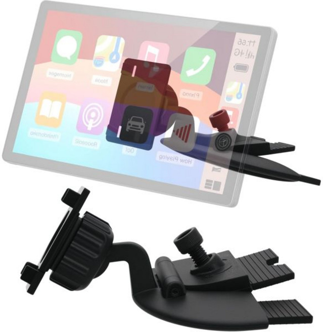 카플레이 화면용 CD 슬롯 장착대 4인치11인치 모니터용 가르미 누비 GPS 휴대폰 차량용 안드로이드 오토 태블릿 거치대 홀더 360도 회전공구 없이 설치 가능 4개 탭 브라켓, Standard