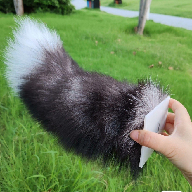 움직이는 여우꼬리 코스프레 전기 인형용 액세서리, 1개, 현여우