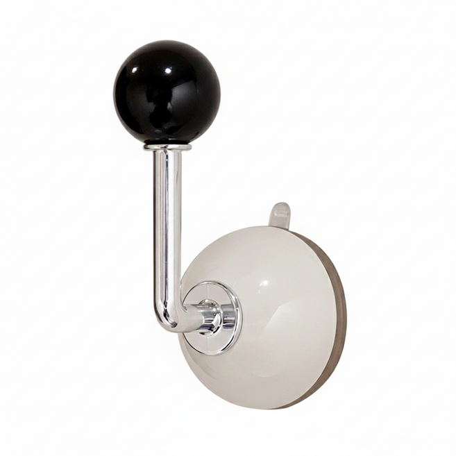 서온리 타공 없이 간편하게 고정되는 흡착식 문고리 현관문 유리문 창문 베란다 샷시 문손잡이 옷걸이 활용 포인트 방문손잡이, 1개, 블랙