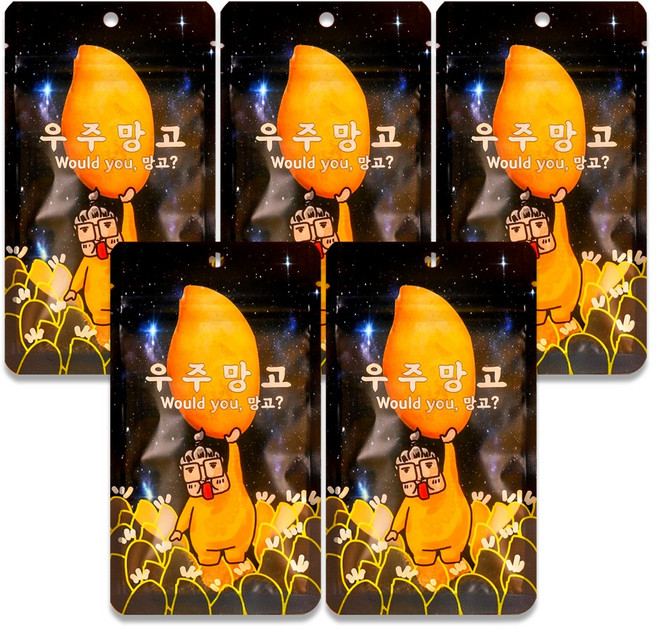 베트남 건망고 슬라이스 말린 건조망고 우주망고, 40g, 5개