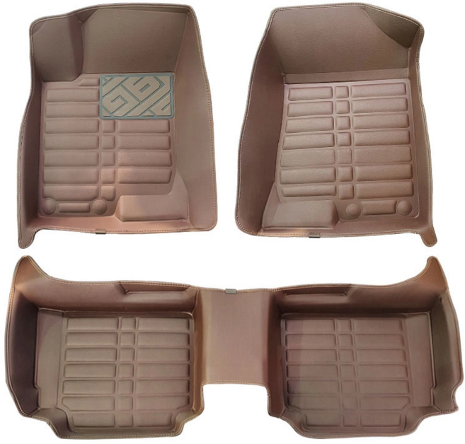 몬스터매트 5D 가죽 코일 카매트 자동차 바닥 매트 전차종 세트 브라운, 제네시스 EQ900 15~18