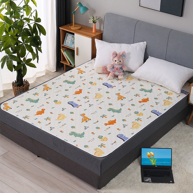 隔尿護理墊，可水洗透氣防水床墊, 1個, 恐龍, 多色