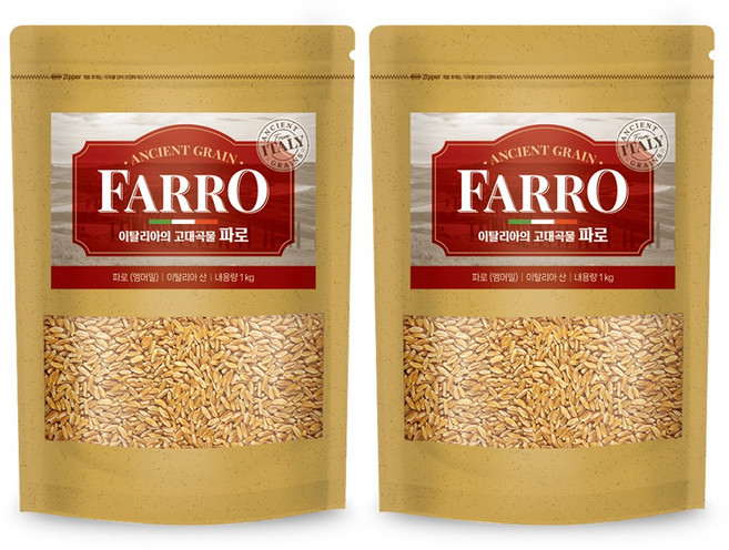 매일 파로 엠머밀 이탈리아 고대곡물, 2개, 1kg