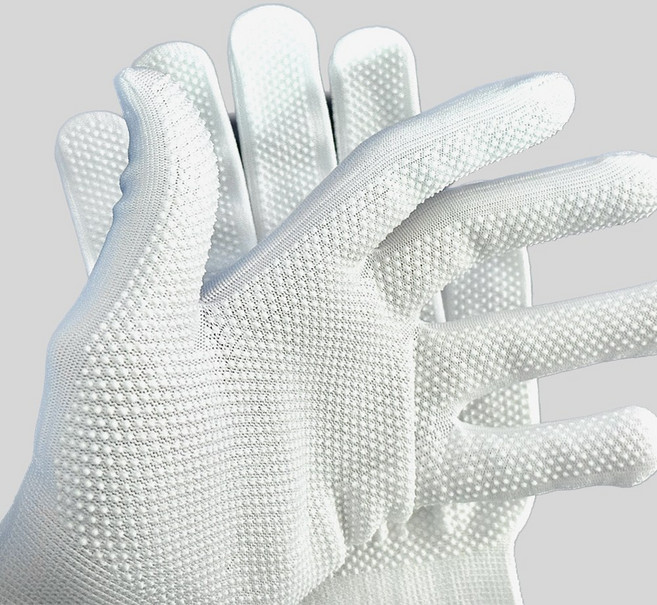 국산 나일론 도트장갑 작업장갑 엠보싱 점박이 캐셔 미끄럼방지 장갑, 화이트, 20개