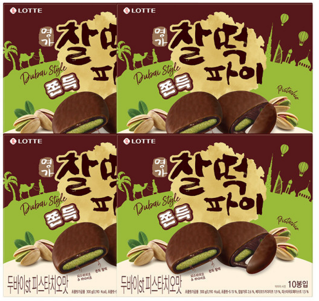 찰떡파이 명가 두바이st 피스타치오맛, 4개, 300g