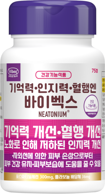 기억력 영양제 포스파티딜세린 은행잎 추출물 두뇌 뇌 개선 노인 수험생 필수 영양제 바이벡스 기억력 V, 1개, 15회분