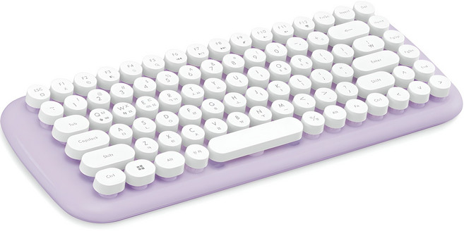 엑토 레트로 팝 미니 블루투스 무선 텐키리스 키보드, 퍼플, BTK-03, 상품기술서참고