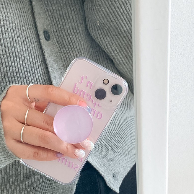 블링블링케이스 언아더이어 레터링 투명 젤하드 그립톡 케이스 세트