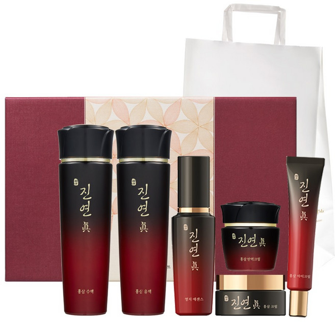 [6종/한방영양탄력케어]코리아나 진연진 홍삼 탄력 특별 기획세트+쇼핑백, 1세트