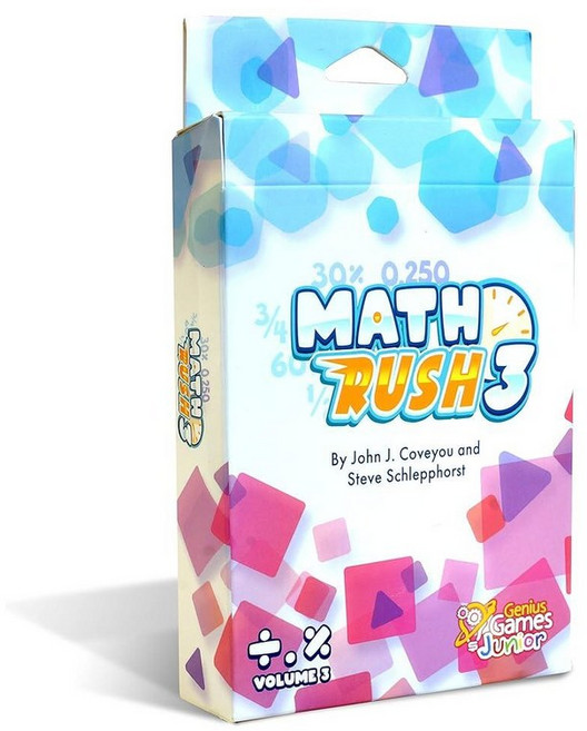 [4] Genius Games Math Rush 2: 곱셈과 지수 - 어린이 학생 및 가족을 위한 협동 시간 기반 교육용 수학 플래시 카드 게임 | 정신 수학 기술을 마스터하, 분수, 소수 및 백분율