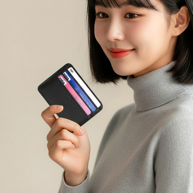 MONOE 카드지갑 소가죽 여자 남자 미니