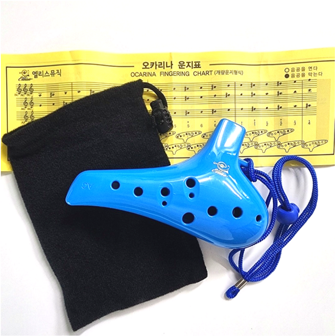 [KC인증] 국내생산 어린이 초등 음악 준비물 오카리나 알토C, 1개, 블루, EA0-120AC