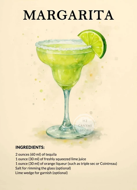 클래식 미니멀리스트 빈티지 칵테일 벽 아트 인쇄 바 장식 모히토 Caipirinha 럼 펀치 디자인 프레임 없, 2. 40X60cm Unframed, 06 40X60cm Unframed, 1개
