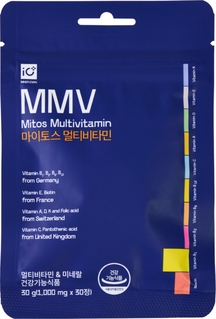 고순도 NMN 마이토스 멀티비타민 1000mg 식약처 GMP 인증 저속노화 피로회복 활력 영양제, 1개, 30정